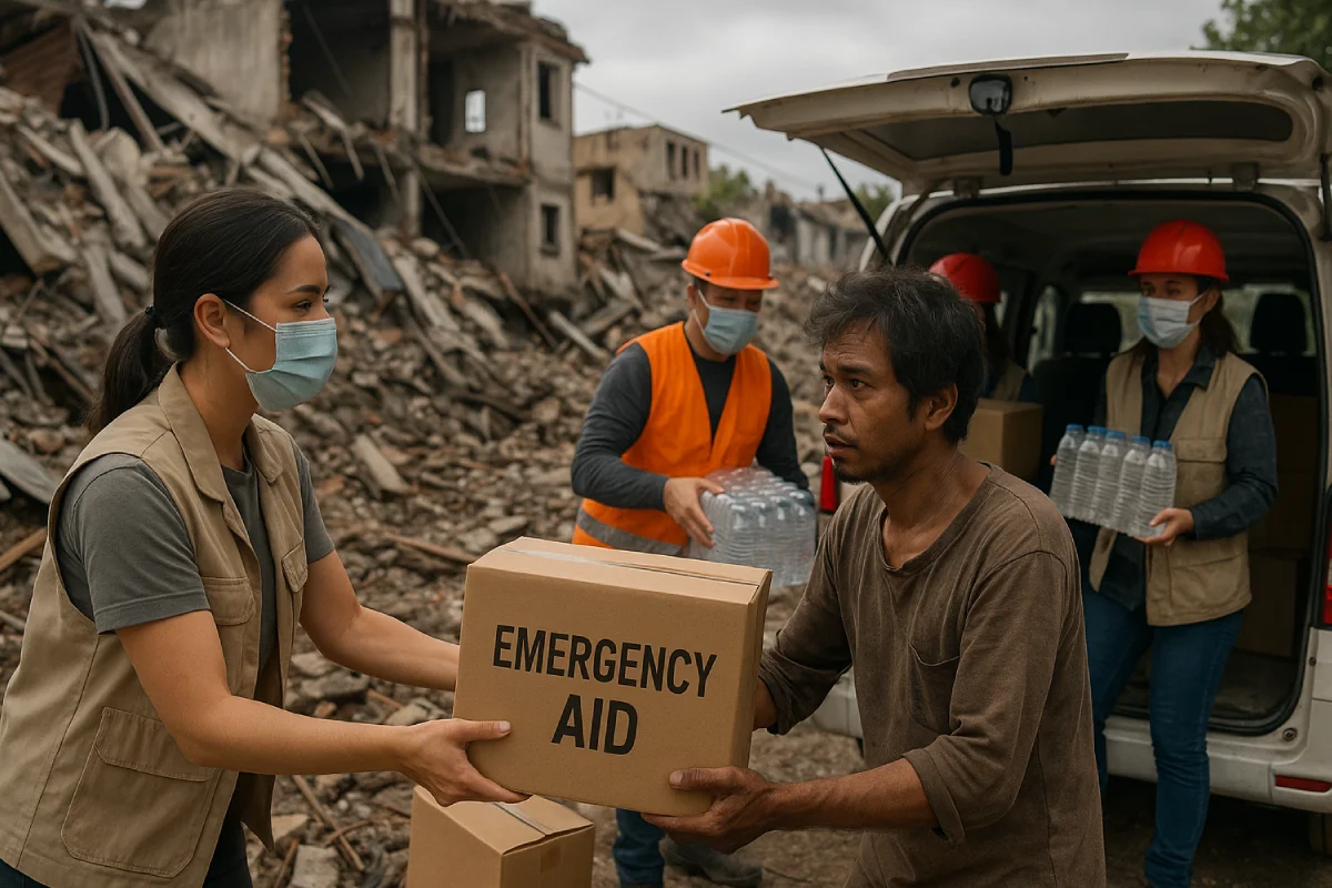 Bantuan darurat bencana yang langsung dan nyata dalam mengatasi kebutuhan mendesak.
