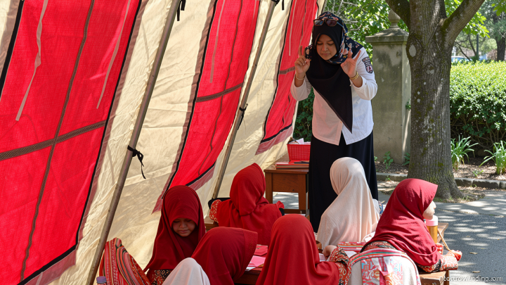 Tiga kelas terbakar, siswa SDN 11 Palu belajar di tenda